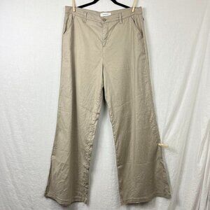Level 99 Linen Lyocell Wide Leg Trousers Women 34x33 Actual Sz Career Minimalist
